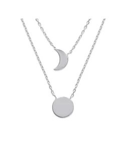 Collier Brillaxis double soleil lune