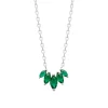 Collier Brillaxis en argent rhodié et Oxydes verts