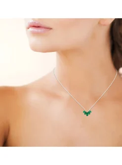 Collier Brillaxis en argent rhodié et Oxydes verts