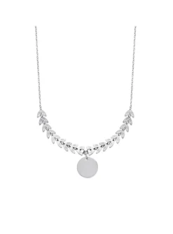 Collier Brillaxis feuillages argent rhodié