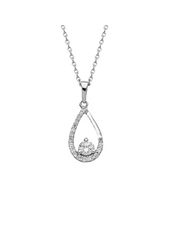 Collier Brillaxis goutte or blanc oz