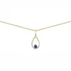 Collier Brillaxis goutte or diamant et saphir