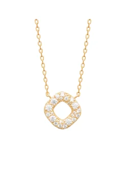 Collier Brillaxis losange pavé plaqué or