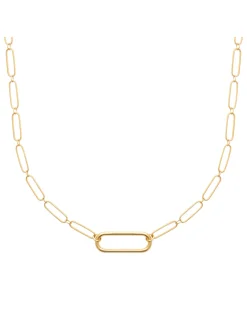 Collier Brillaxis maillons rectangulaires plaqué or