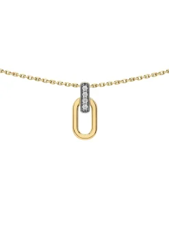 Collier Brillaxis motif ovale or 18 carats oxydes
