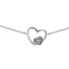 Collier Brillaxis or blanc double coeur oxydes