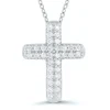 Collier Brillaxis or blanc 18 carats croix diamant
