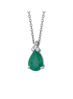 Collier Brillaxis or blanc émeraude et diamants