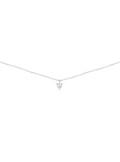 Collier Brillaxis or blanc 18 carats coeur oxyde