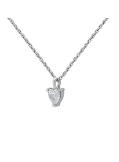 Collier Brillaxis or blanc 18 carats coeur oxyde