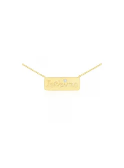 Collier Brillaxis or diamants plaque je t'aime