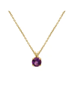 Collier Brillaxis or jaune 18 carats améthyste