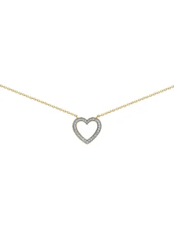 Collier Brillaxis or jaune 18 carats coeur oxydes