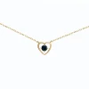Collier Brillaxis or jaune 18 carats coeur saphir