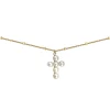Collier Brillaxis or jaune croix perles de culture