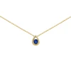 Collier Brillaxis or jaune 18 carats goutte saphir