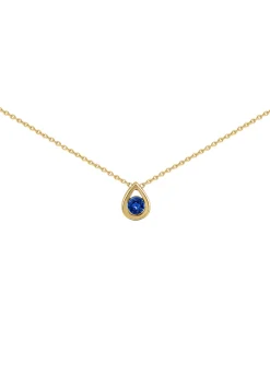Collier Brillaxis or jaune 18 carats goutte saphir