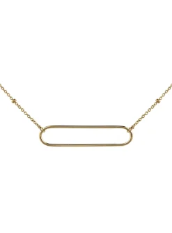 Collier Brillaxis or jaune anneau ovale