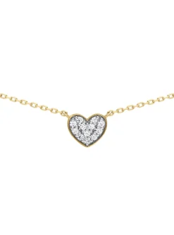 Collier Brillaxis or jaune 18 carats coeur oxydes
