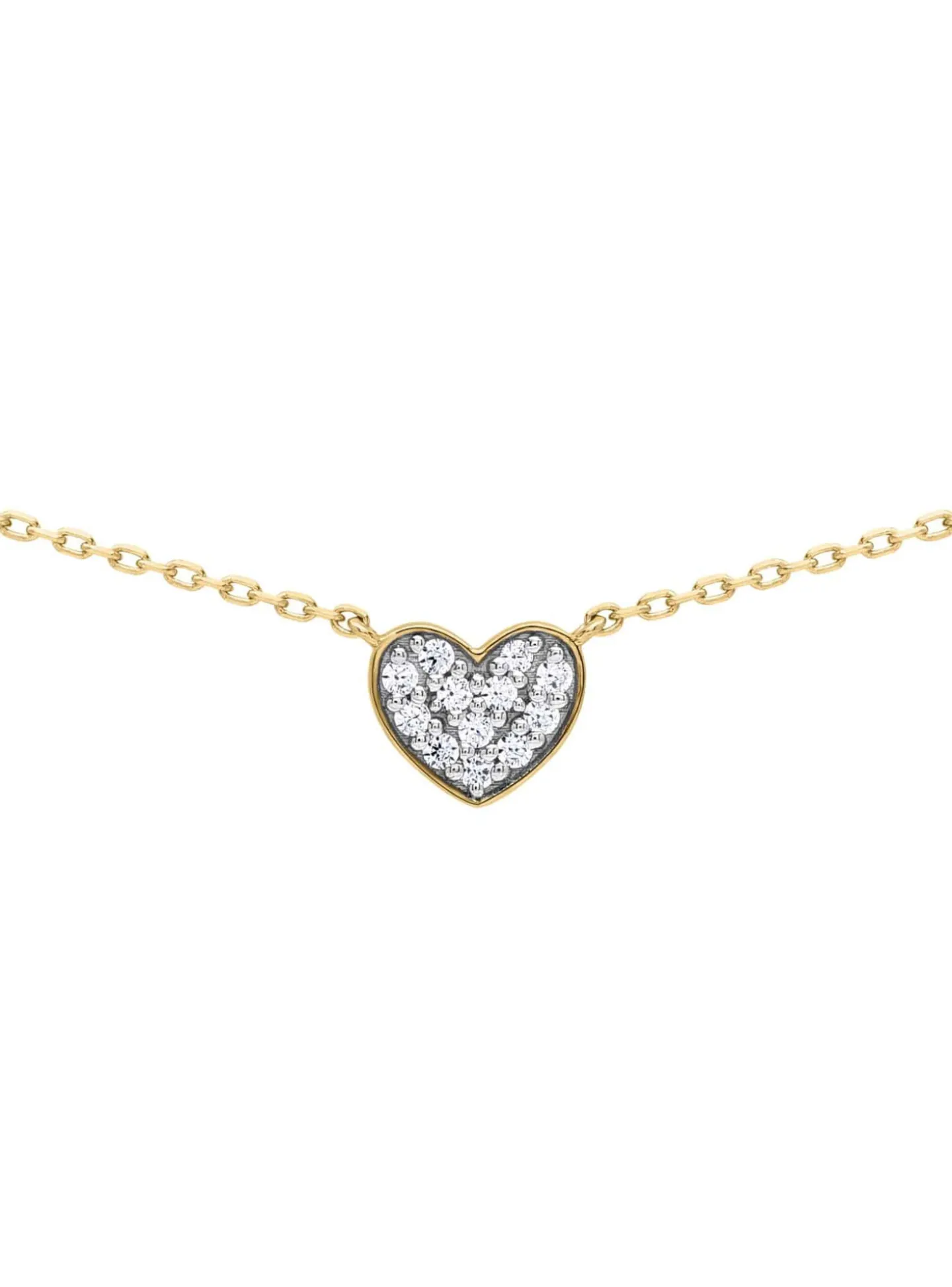 Collier Brillaxis or jaune 18 carats coeur oxydes