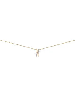 Collier Brillaxis or jaune et pierres blanches