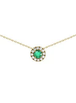 Collier Brillaxis or jaune 9 carats émeraude oxydes