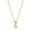 Collier Brillaxis or jaune 9 carats diamant 0.050ct