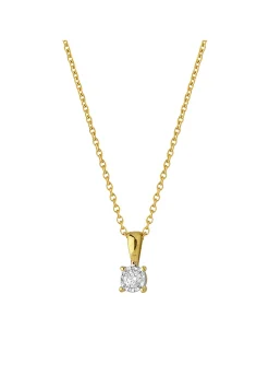 Collier Brillaxis or jaune 9 carats diamant 0.050ct