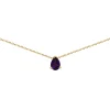 Collier Brillaxis or jaune 9 carats améthyste poire