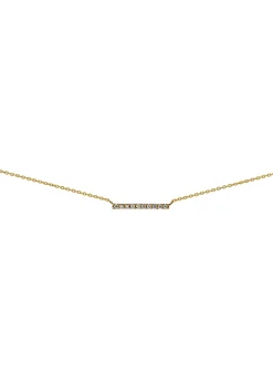 Collier Brillaxis or jaune 9 carats barrette oxydes