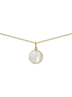 Collier Brillaxis or jaune 18 carats nacre blanche