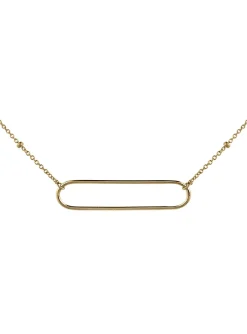 Collier Brillaxis or jaune anneau ovale