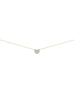 Collier Brillaxis or jaune 18 carats coeur oxydes