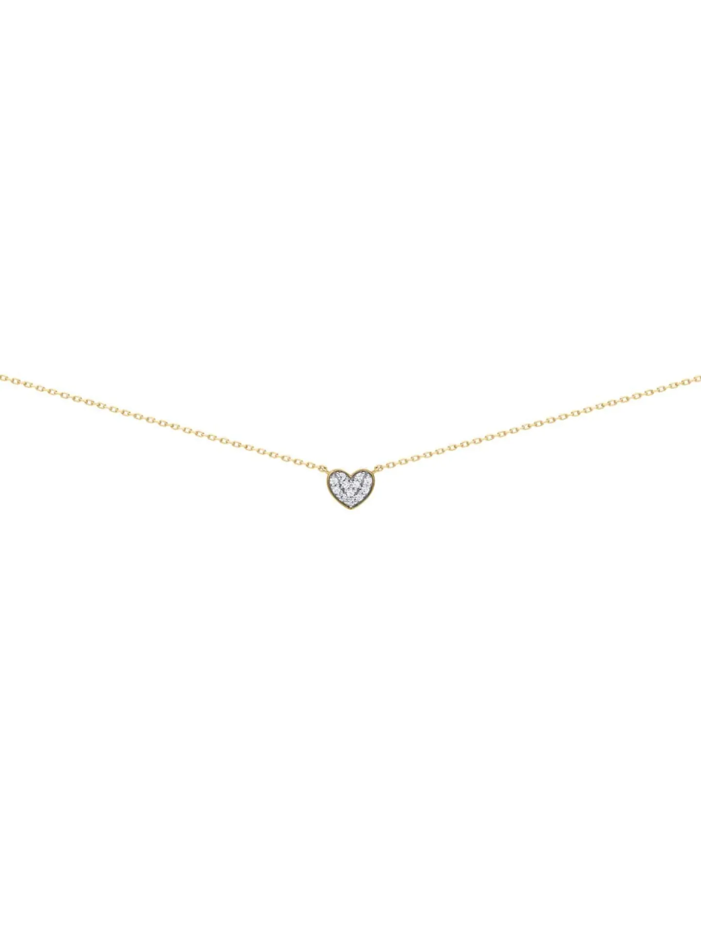 Collier Brillaxis or jaune 18 carats coeur oxydes