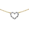 Collier Brillaxis or motif coeur ajouré oxydes