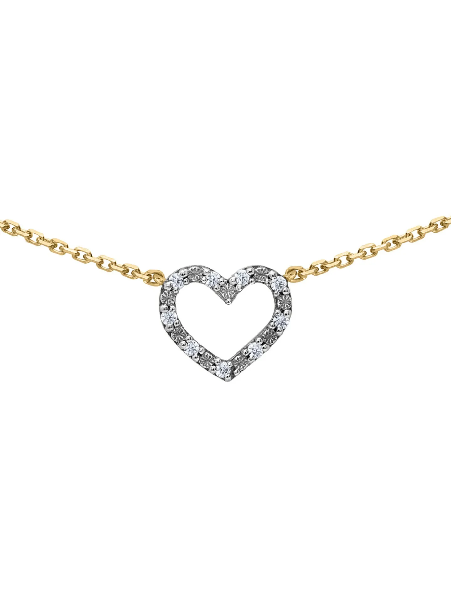 Collier Brillaxis or motif coeur ajouré oxydes
