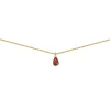 Collier Brillaxis or rubis poire 6x4mm