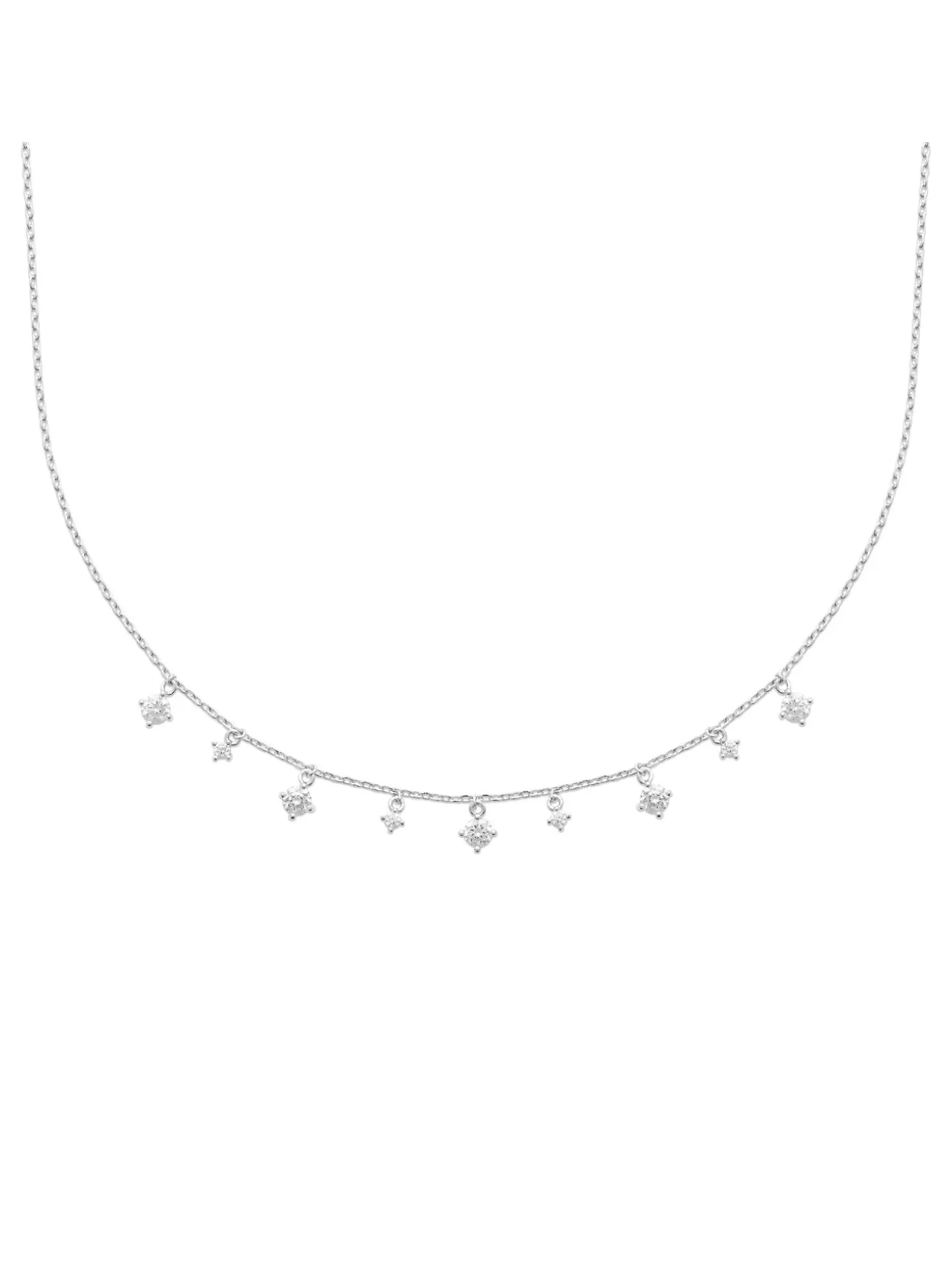 Collier Brillaxis pampilles oxydes argent rhodié