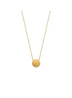 Collier Brillaxis pastille ronde perlée plaqué or