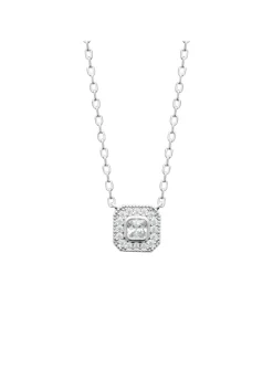 Collier Brillaxis pendentif carré 45 cm