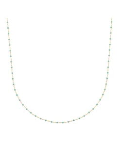 Collier Brillaxis perles de Miyuki turquoise_x005f_x000D_plaqué or 750/1000