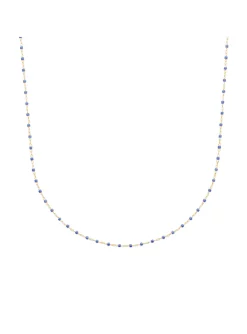 Collier Brillaxis perles de Miyuki bleu roi_x005f_x000D_plaqué or 750/1000 45 cm