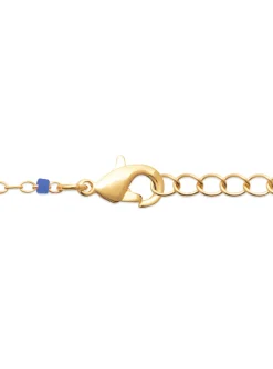 Collier Brillaxis perles de Miyuki bleu roi_x005f_x000D_plaqué or 750/1000 45 cm