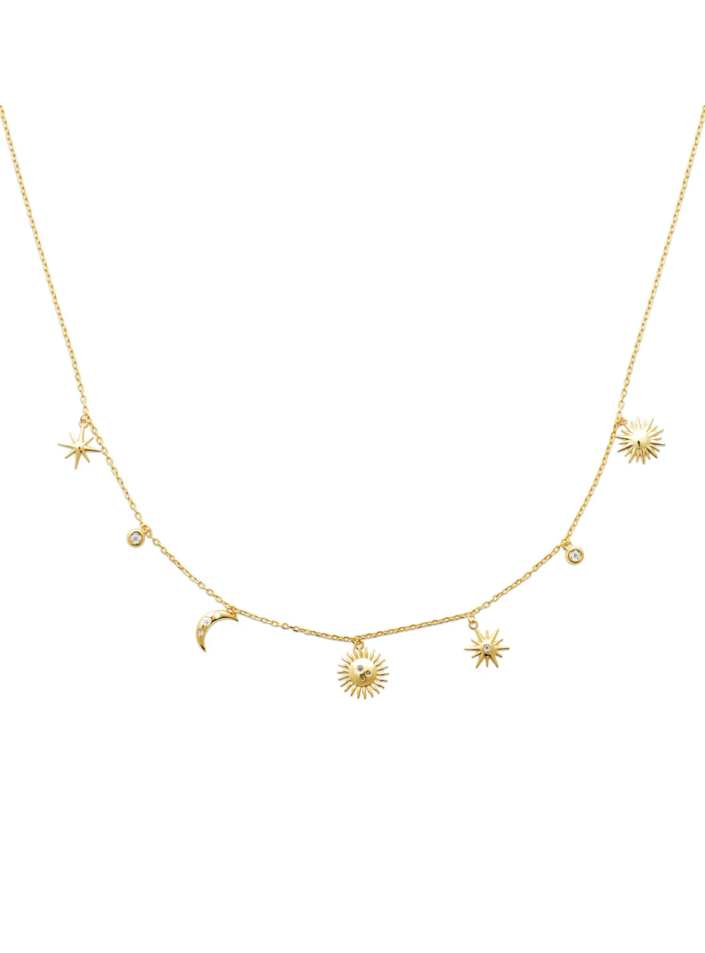 Collier Brillaxis plaqué or soleil lune OZ_x005f_x000D_45 cm