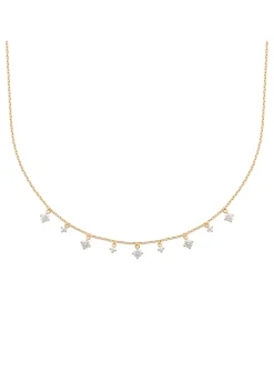 Collier Brillaxis plaqué or pampilles oxydes