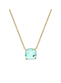 Collier Brillaxis plaqué or pierre bleue