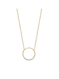 Collier Brillaxis plaqué or cercle pavé