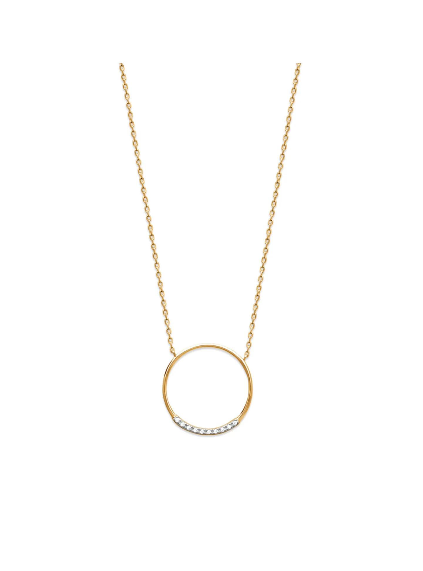 Collier Brillaxis plaqué or cercle pavé