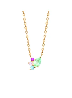 Collier Brillaxis plaqué or oxydes colorés_x005f_x000D_45 cm