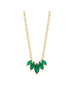 Collier Brillaxis plaqué or oxydes verts